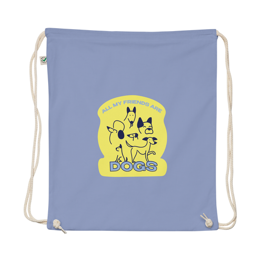 all my friends are dogs eco-friendly drawstring bag